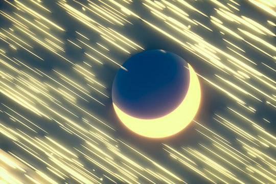 Moon and stars with dark background,abstract conception,3d rendering.