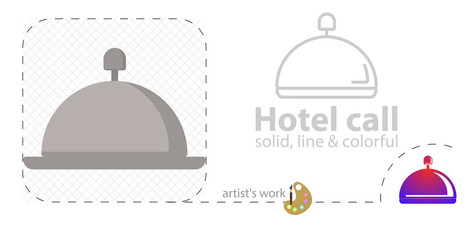 Hotel call flat icon. line icon