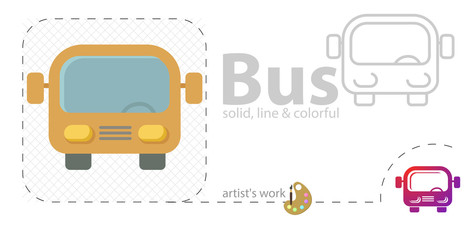 bus flat icon. line icon