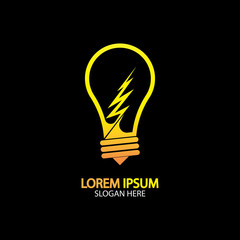 Electric bulb logo and icon Vector design Template.