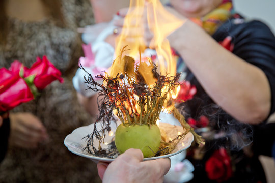 Incense of herb smokes for good luck. Magic plant uzerlik . Burning prevents bad looking . Peganum harmala.