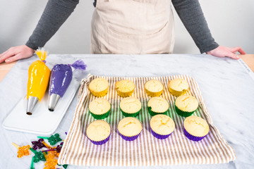 Mardi Gras cupcakes © arinahabich