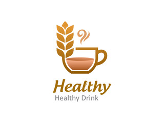 Healthy drink logo template design, icon, symbol
