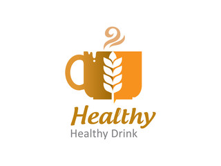 Healthy drink logo template design, icon, symbol