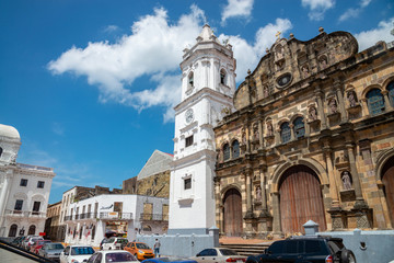 Naklejka na ściany i meble Panama / Panama. 04.24.2013.The Primada Cathedral Basilica Santa María la Antigua in Panama is a Catholic temple