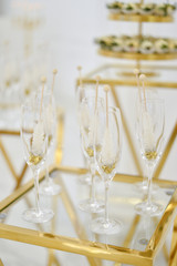 Decorations for holiday party. A lot of gold colors. 