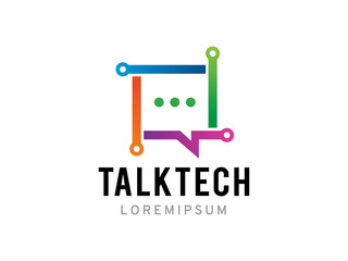 Talk technology logo template design, icon, symbol