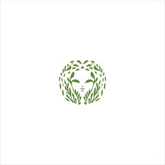 Woman Leaf logo Icon template design in Vector illustration .