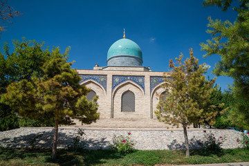 Fototapeta na wymiar The architectural complex Khazrati Imam, the top Tashkent historic Islamic site consisting of multiple mosques and memorials