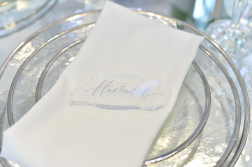 Table decoration from glas