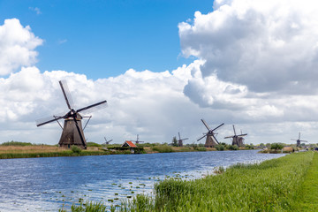 Naklejka premium Water mill. Kinderdijk, South Holland province, Netherlands.
