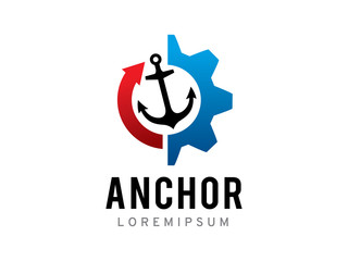 Anchor technology logo template design, icon, symbol