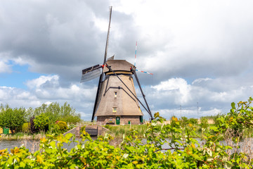 Water mill. Kinderdijk, South Holland province, Netherlands.