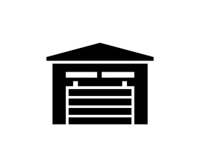 Garage vector icon on white background.