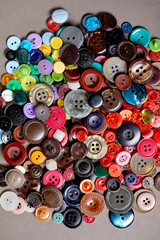Background and texture of multicolored antique buttons