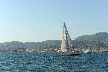 Yacht in the Bay near the Turkish city of Marmaris