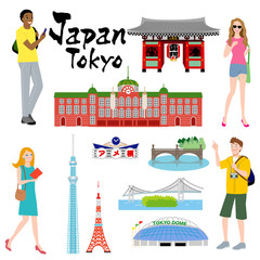 東京を観光する外国人