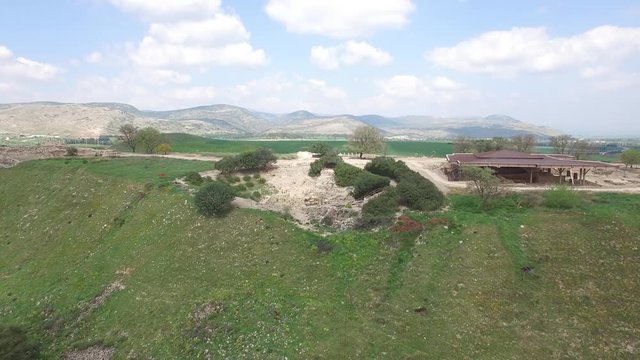 Aerial of southern side of Tel Hazor National Park. Israel. DJI-0002-02