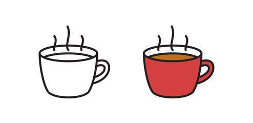 Coffee Cup icon. Linear symbol. Simple vector illustration in flat style.