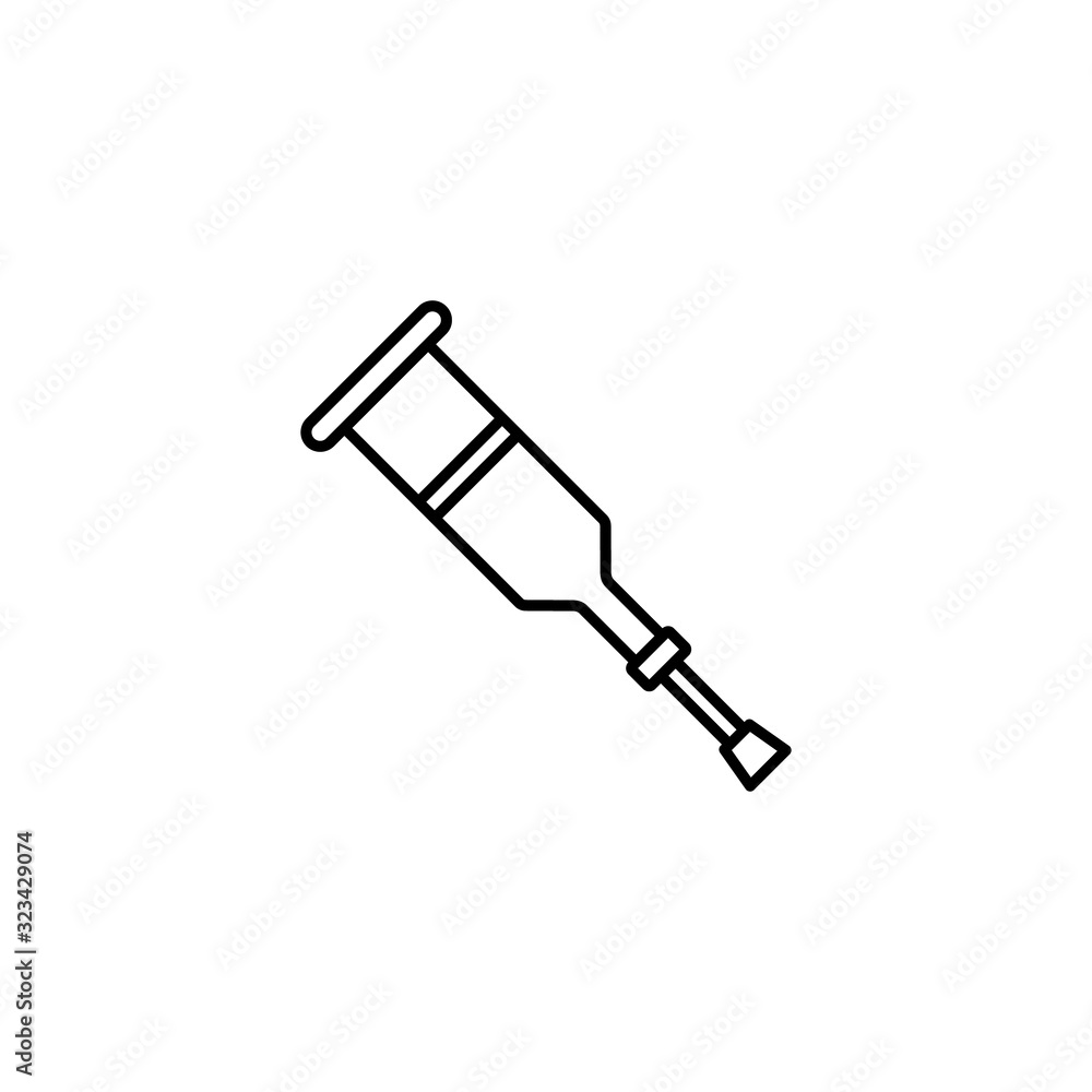 Poster crutches traumatology icon. simple line, outline vector elements of traumatology icons for ui and ux