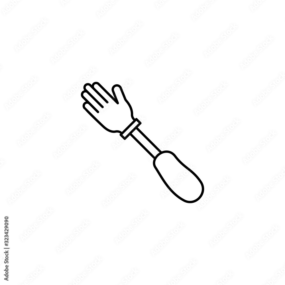 Poster amputated hand prosthesis limb icon. simple line, outline vector elements of traumatology icons for 