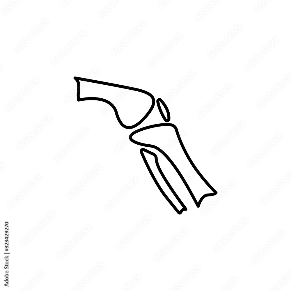 Poster bones joint knee leg icon. simple line, outline vector elements of traumatology icons for ui and ux,