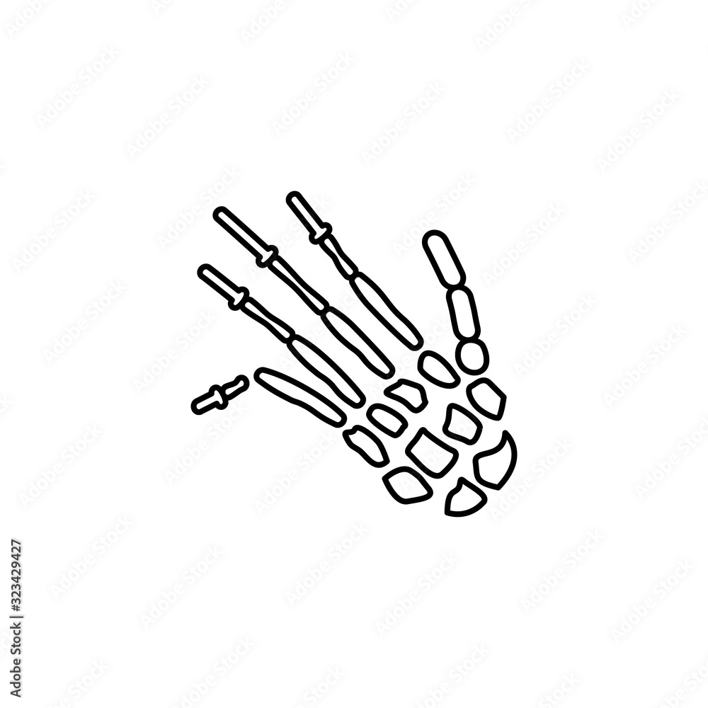 Poster fingers fracture bones icon. simple line, outline vector elements of traumatology icons for ui and u