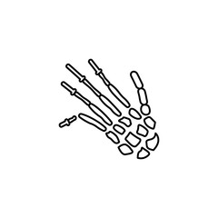 Obraz premium Fingers fracture bones icon. Simple line, outline vector elements of traumatology icons for ui and ux, website or mobile application