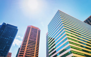 Fototapeta premium Skyscrapers on Arch Street in Philadelphia
