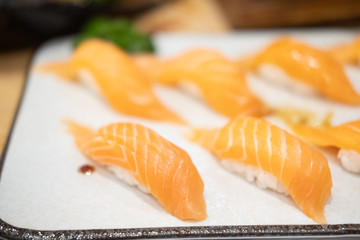 Salmon sushi nigiri