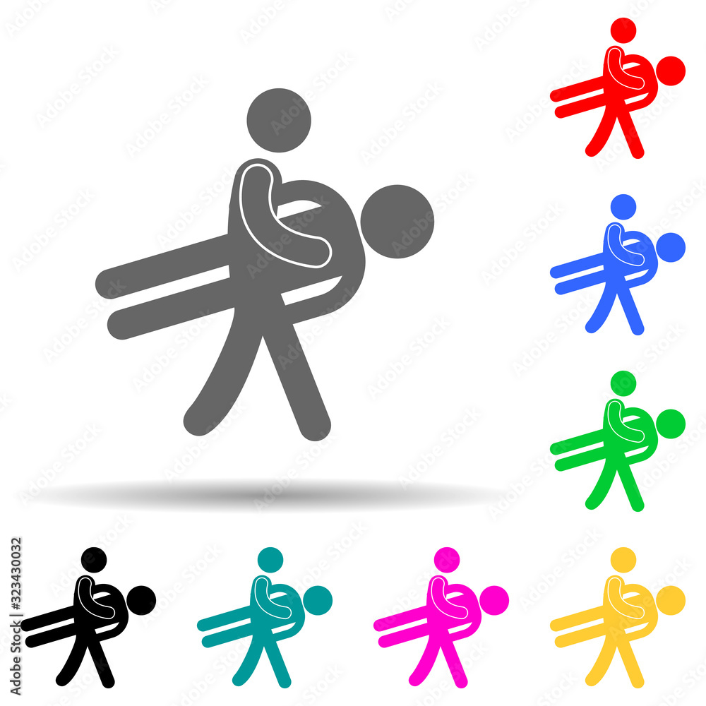 Poster theft of an employee multi color style icon. simple glyph, flat vector of hr and heat hunting icons 