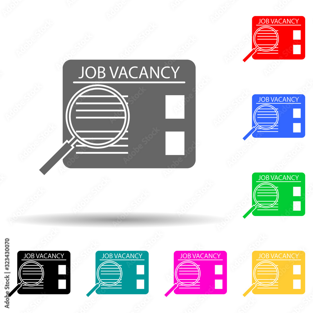 Poster job search multi color style icon. simple glyph, flat vector of hr and heat hunting icons for ui and