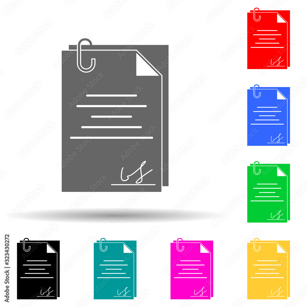 Poster work contract multi color style icon. simple glyph, flat vector of hr and heat hunting icons for ui 