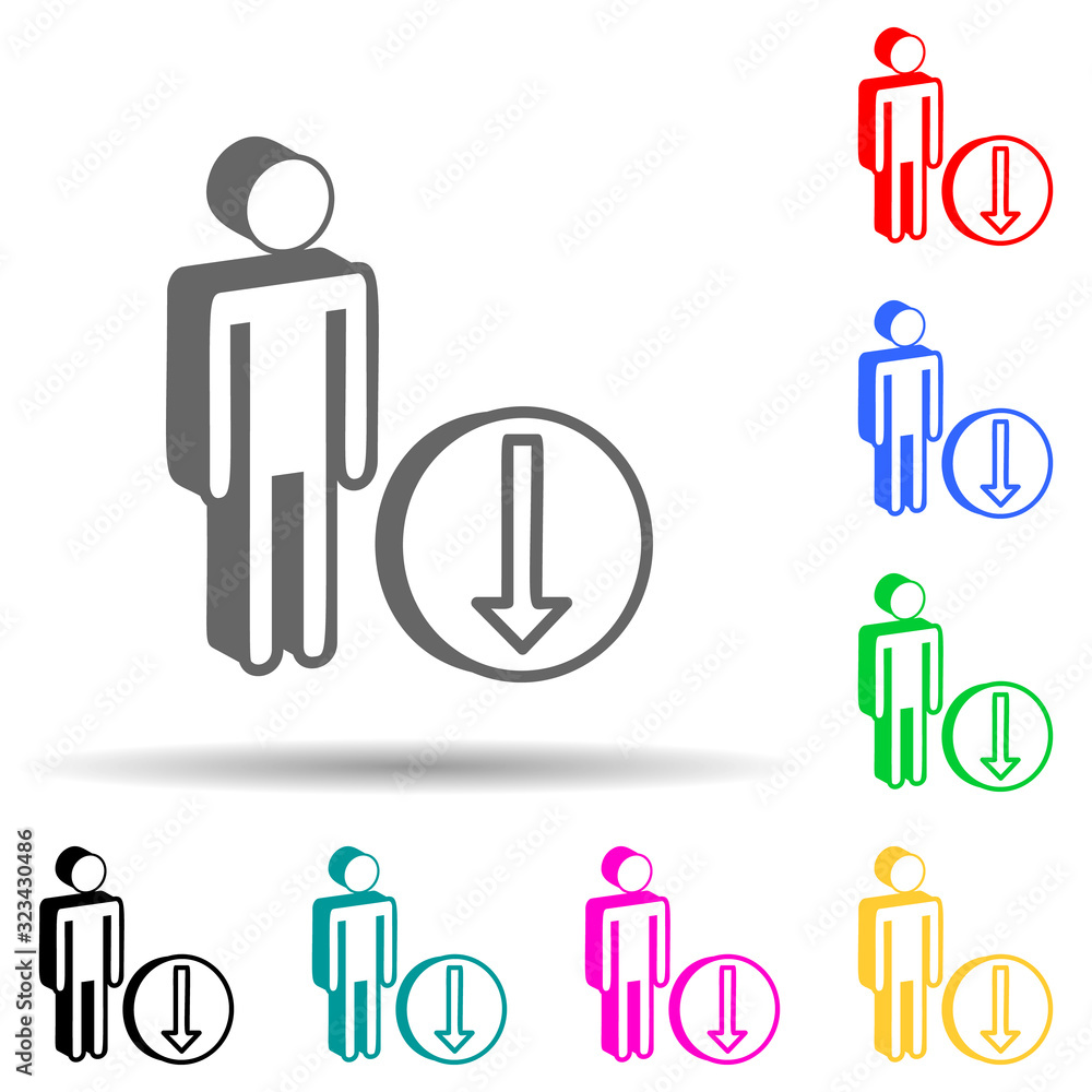 Poster career fall multi color style icon. simple glyph, flat vector of hr and heat hunting icons for ui an