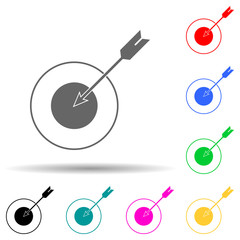 goal and bow multi color style icon. Simple glyph, flat vector of hr and heat hunting icons for ui and ux, website or mobile application