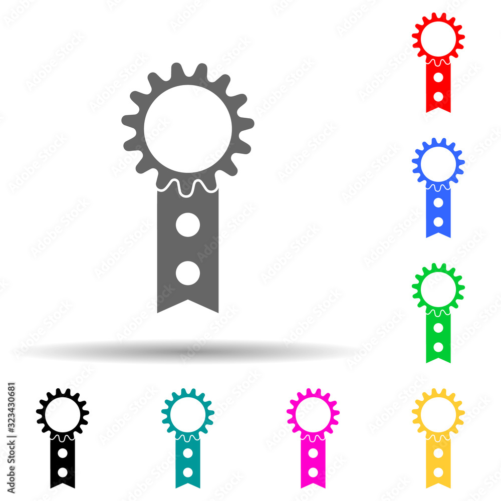 Poster medal multi color style icon. simple glyph, flat vector of hr and heat hunting icons for ui and ux, 