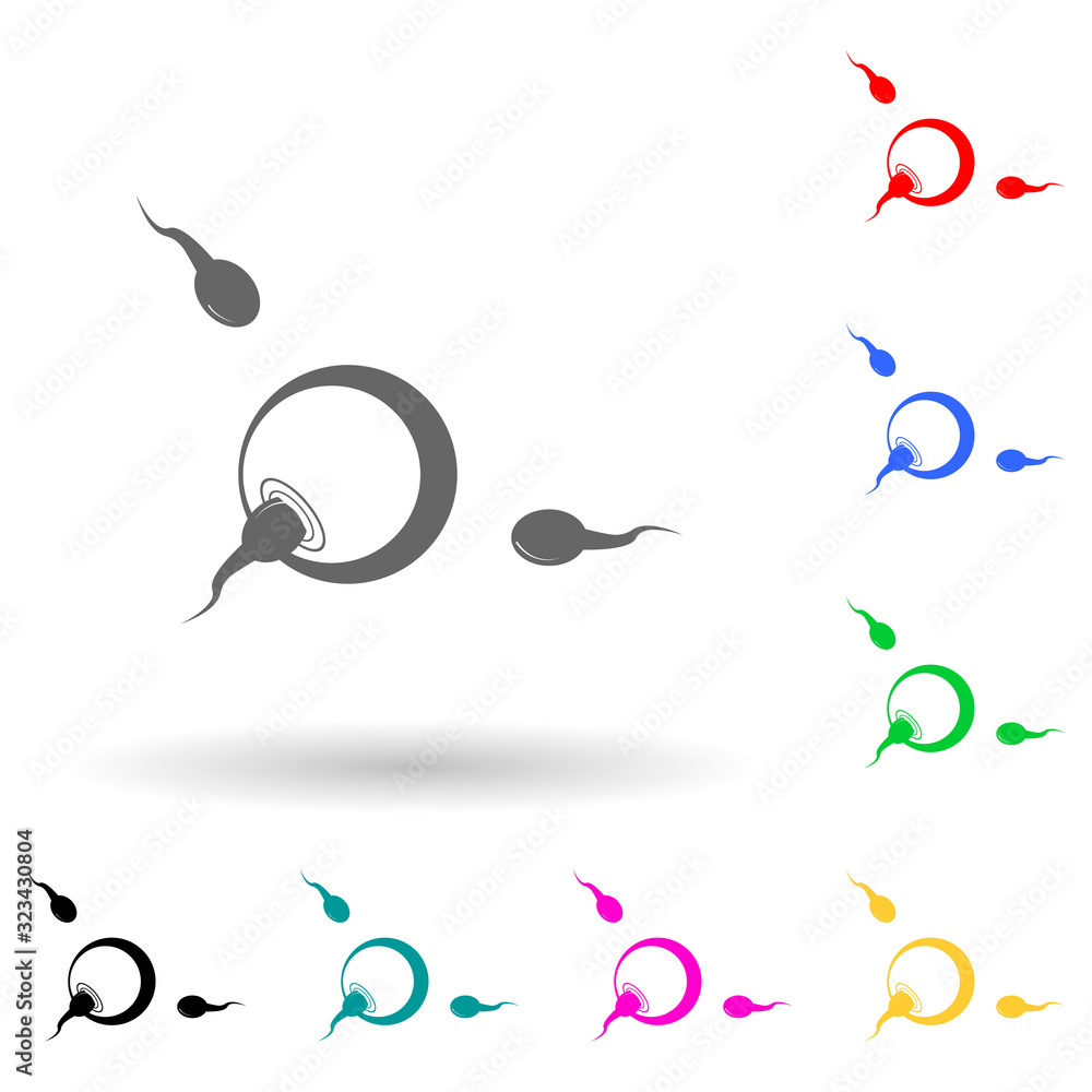 Poster fertilization multi color style icon. simple glyph, flat vector of human parts icons for ui and ux, 