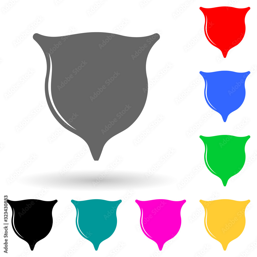 Poster bladder multi color style icon. simple glyph, flat vector of human parts icons for ui and ux, websit