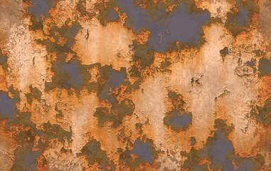 metal paint rust wall.