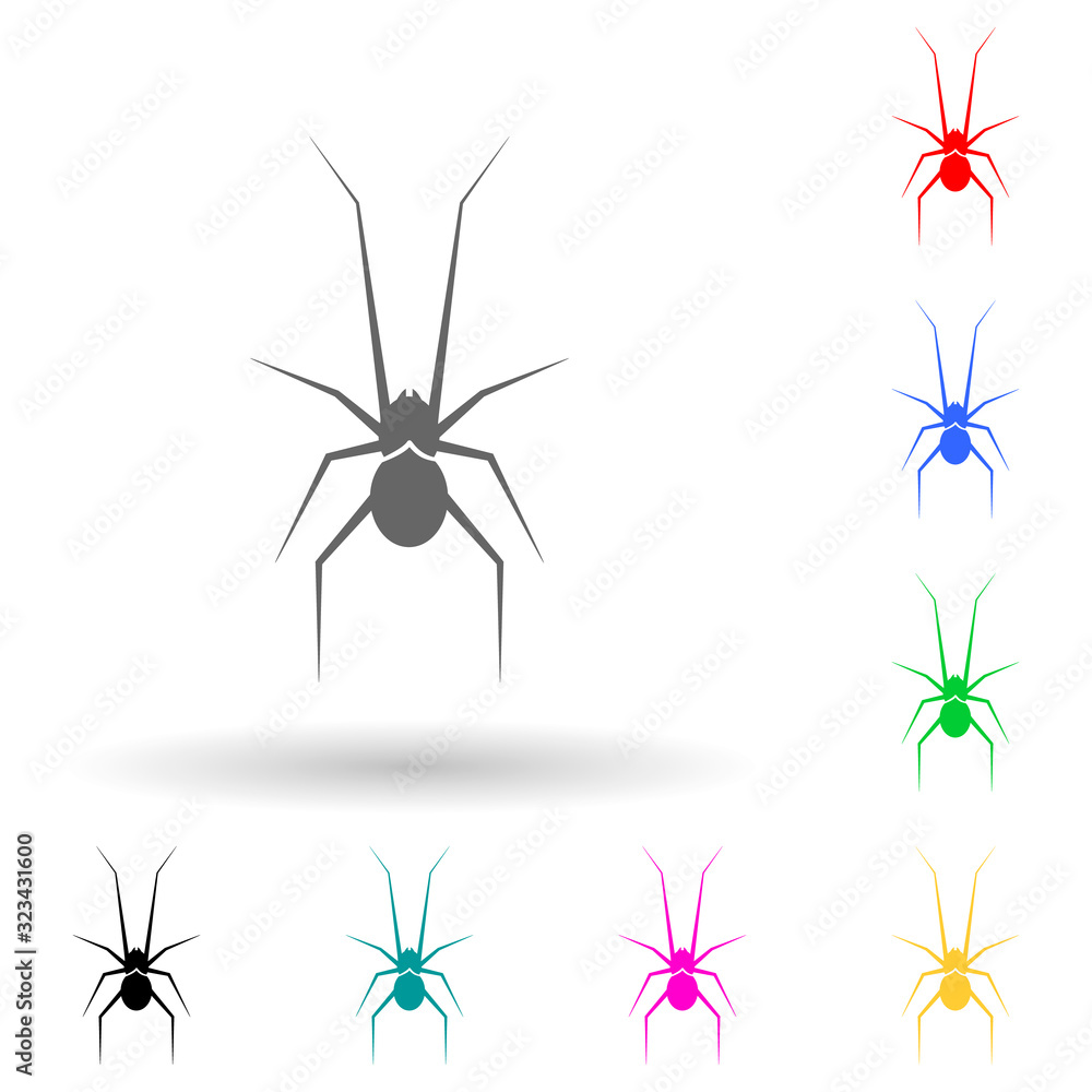 Poster spider multi color style icon. simple glyph, flat vector of insect icons for ui and ux, website or m