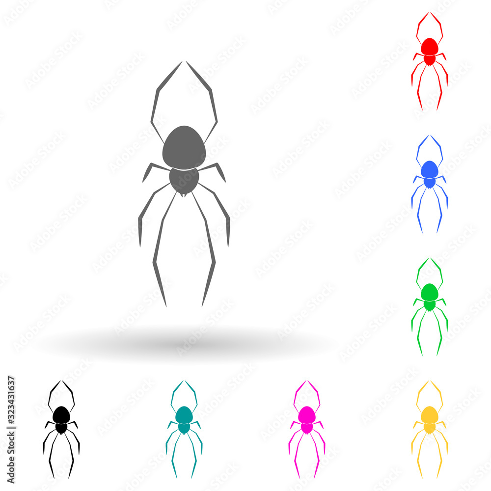 Poster spider karakurt multi color style icon. simple glyph, flat vector of insect icons for ui and ux, web