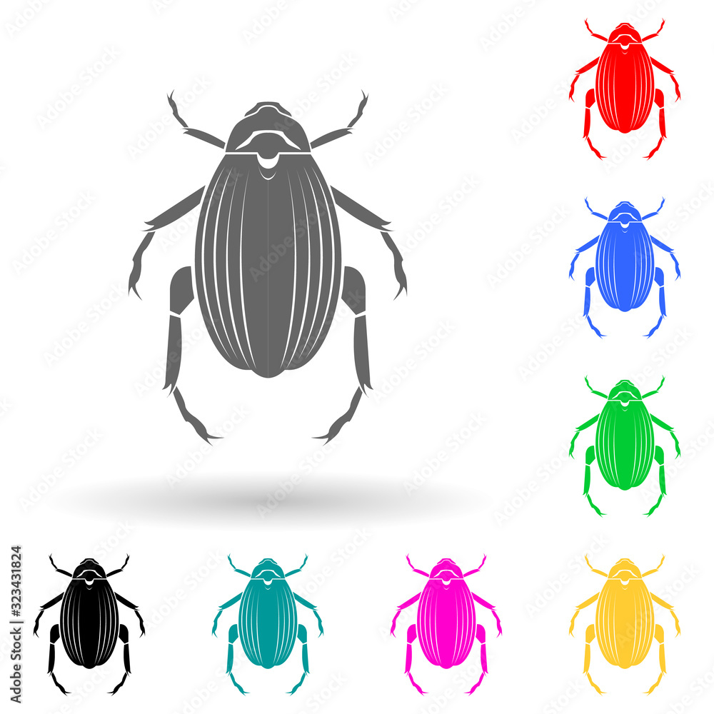 Poster beetle goliath multi color style icon. simple glyph, flat vector of insect icons for ui and ux, webs