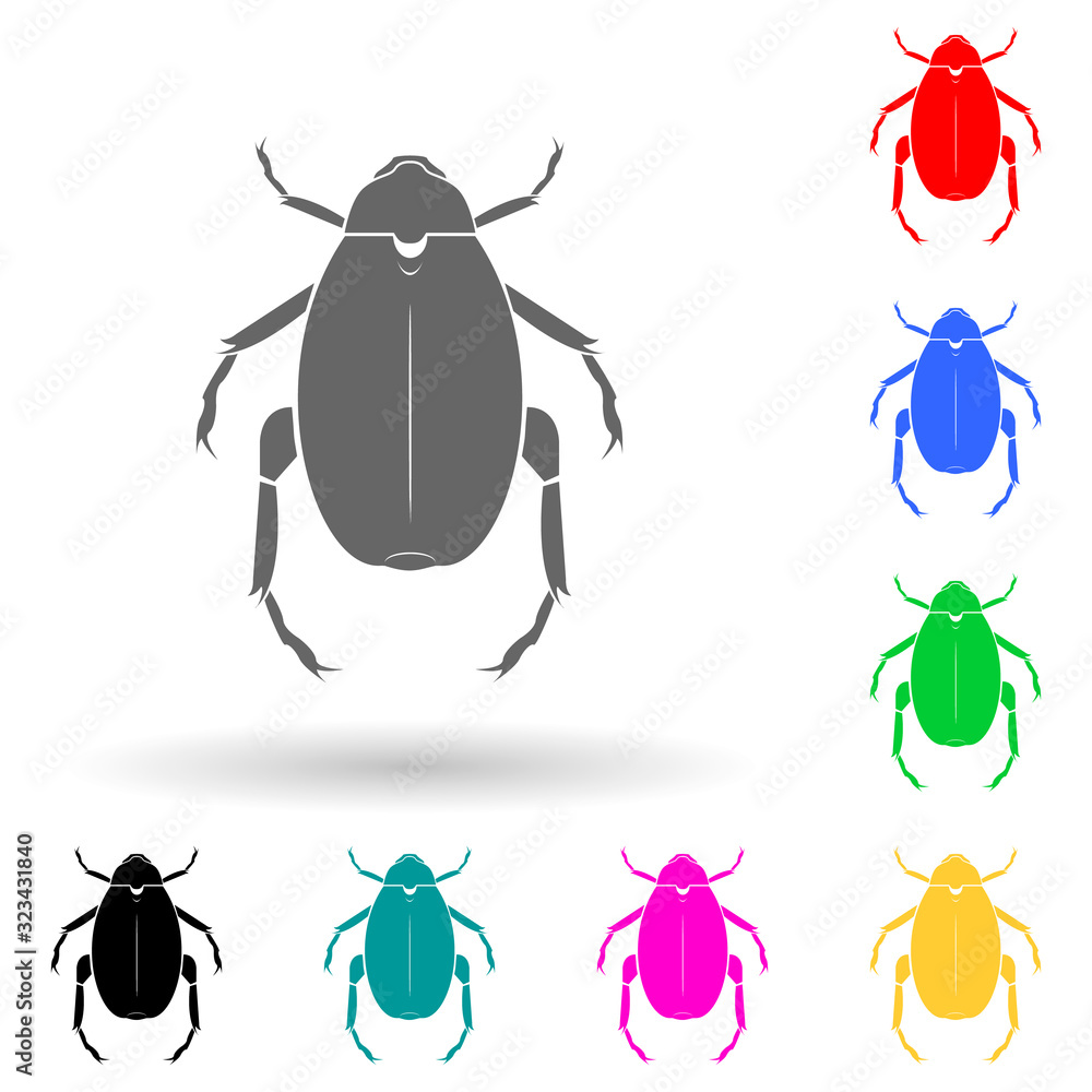 Poster beetle multi color style icon. simple glyph, flat vector of insect icons for ui and ux, website or m
