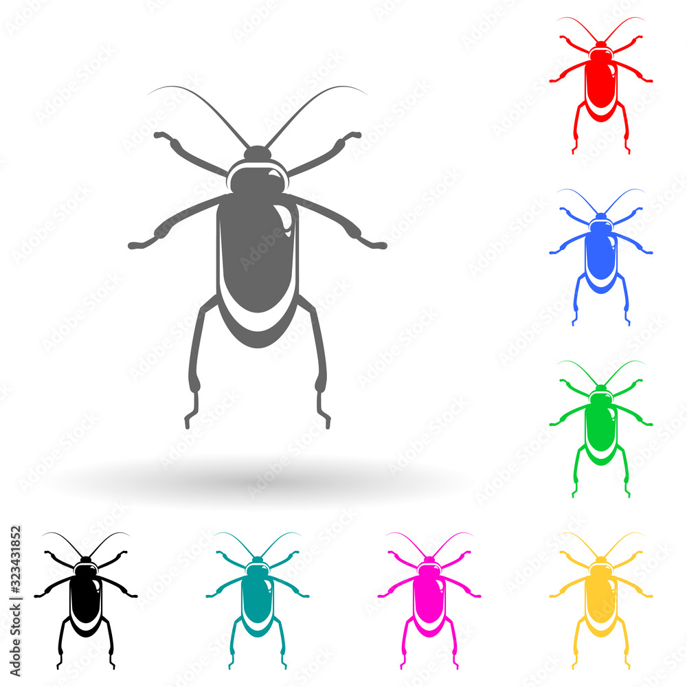 Poster beetle multi color style icon. simple glyph, flat vector of insect icons for ui and ux, website or m
