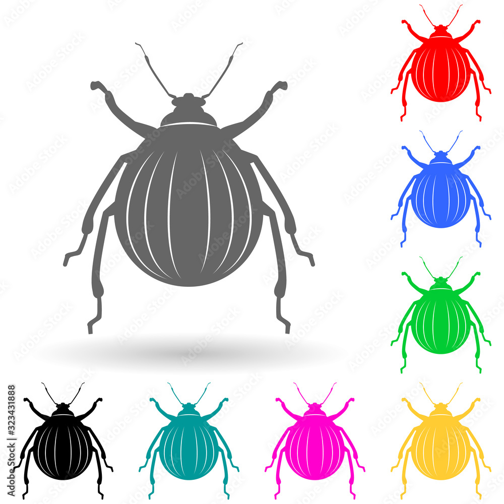 Poster beetle multi color style icon. simple glyph, flat vector of insect icons for ui and ux, website or m