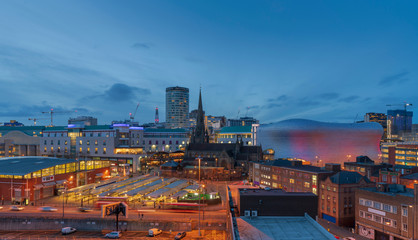 city skyline of Birmingham business district, West midlands, UK - obrazy, fototapety, plakaty