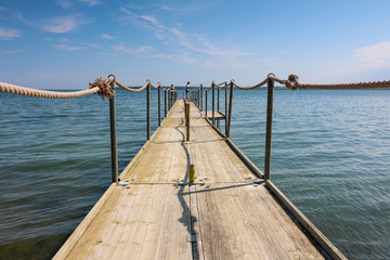 Obraz premium Bootssteg am Meer