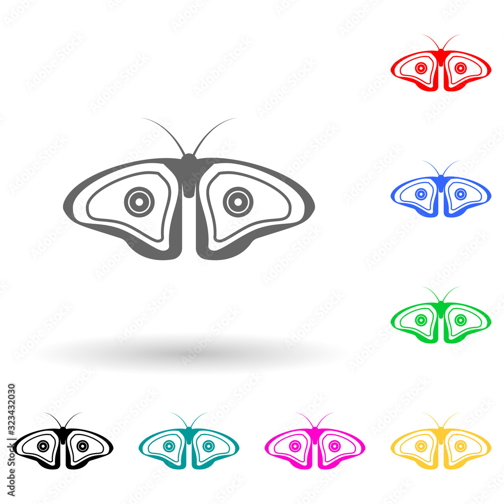 Aufkleber butterfly multi color style icon. simple glyph, flat vector of insect icons for ui and ux, website o