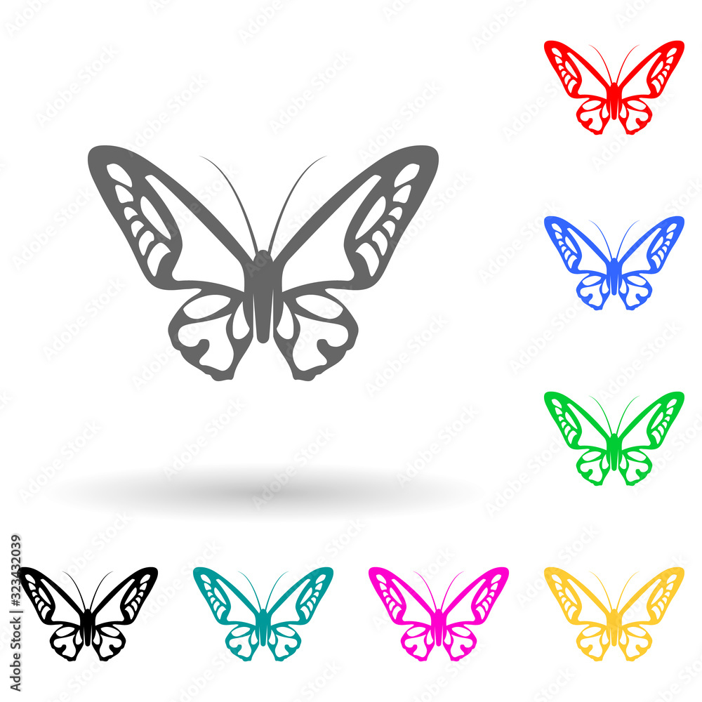 Poster butterfly multi color style icon. simple glyph, flat vector of insect icons for ui and ux, website o