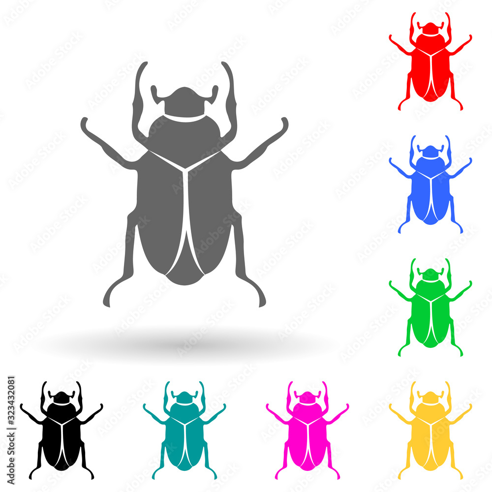 Poster beetle multi color style icon. simple glyph, flat vector of insect icons for ui and ux, website or m